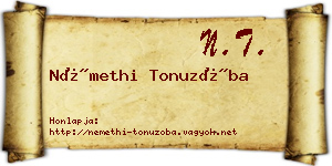 Némethi Tonuzóba névjegykártya
